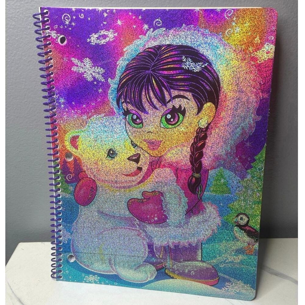 Vintage Lisa Frank Polar Bear Girl Prism Spiral Notebook